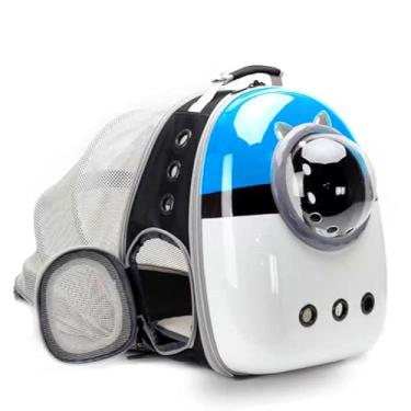 Imagem de Mochila expansível para transporte de gatos, mochila para gatos gatinhos filhotes pequenos, mochila de bolhas para gatos aprovada por companhias aéreas, transportadora de astronauta em cápsula espacia