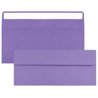 Imagem de CINSOEN Pacote com 100 envelopes de negócios roxo escuro nº 10, envelopes padrão, envelopes autovedantes, tamanho carta de 10 x 23 cm, envelopes para correspondência comercial para cheques, faturas,