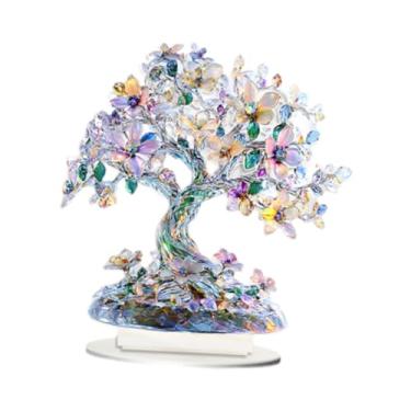 Imagem de Tachiuwa Árvore da vida acrílica ornamento decoração de mesa 2d à prova d' água, decoração de casa com base, peça central de mesa para estante de escritório, Style B