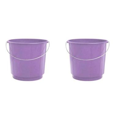 Imagem de Kit de 2 Baldes 10L Alça de Plástico Arqplast - Cores Diversas