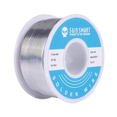Imagem de Fio de solda SainSmart 0,6/0,8/1 mm 63/37 lata/chumbo Sn63Pb37 com núcleo de rosina de flux para solda elétrica (100 g /500 g), 0.8mm/100g, 0.8mm/100g