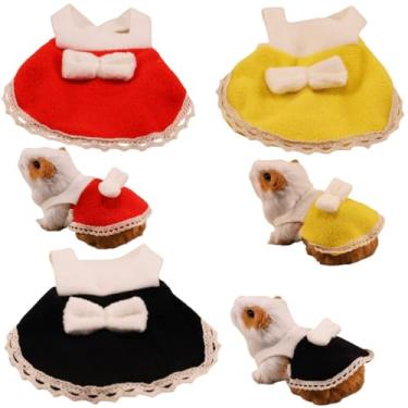 Imagem de 3 peças de roupas fofas de coelhinho da Índia para mini cachorro, animal pequeno, chinchila, hamster, esquilo, planador de açúcar, traje de férias PPP