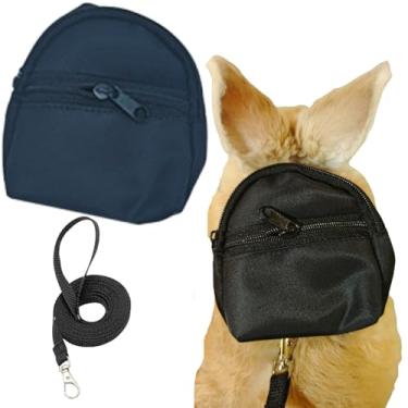 Imagem de Mochila de coelho para Squrriel conjunto de coleira de porquinho-da-índia pequenos acessórios de vestuário para animais de estimação feitos à mão para festa de volta às aulas para furões, ratos,