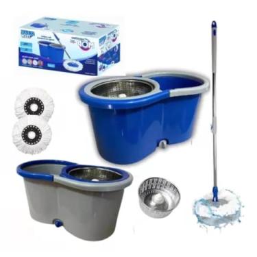 Imagem de Mop Esfregão Giratório Balde – Elimina Sujeira com Menos Esforço e Deixa Seu Piso Brilhando!