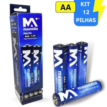 Imagem de Kit 12 Pilhas Aa Normal Comum Aaa Palito 3 Cartelas C/4 Un - Europio