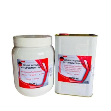 Imagem de Resina Acrílica Autopolimerizável 1 Kg 1 Lt Kit - WL ODONTO, Incolor