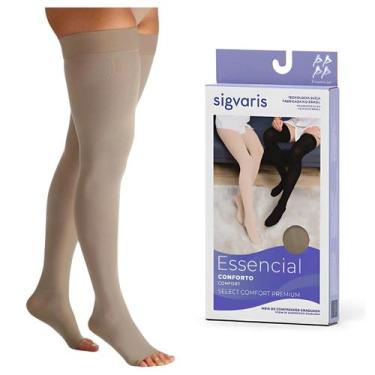 Imagem de Meia de Compressão 7/8 Coxa Ponteira Aberta 20-30mmHg Sigvaris Select 