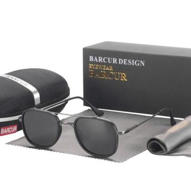 Imagem de óculos escuro barcur quadrados polarizados unissex proteção solar uv 4