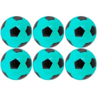Imagem de 6x Bola De Futebol Vinil Pingo Dente De Leite 22Cm Infantil (Azul)