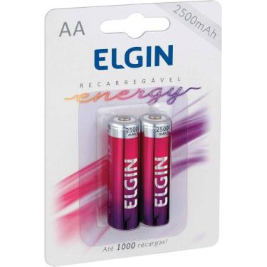 Imagem de Pilha Recarregável Pequena AA 2500mah 1.2v c/02 - Elgin