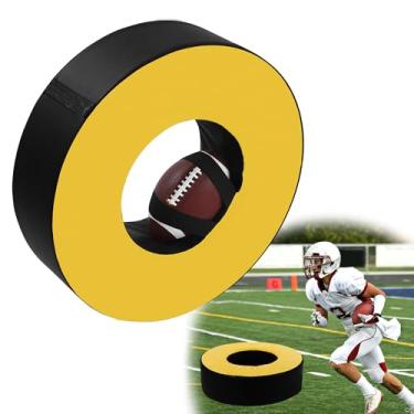 Imagem de BALAPET Roda de equipamento de futebol com tiras, anel de equipamento de futebol para jovens, espuma elástica alta e couro impermeável para treino de futebol (D28*8IN)