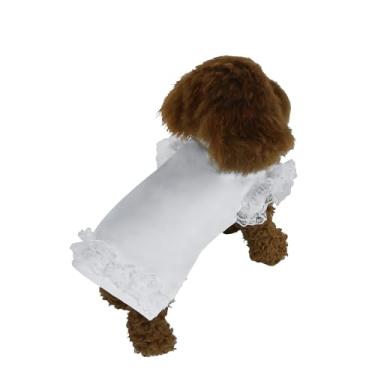 Imagem de INGSIST Roupa de renda branca para cães, roupas femininas para meninas, filhotes, festas de aniversário, vestido de casamento, tamanho PP, P, M, G, GG