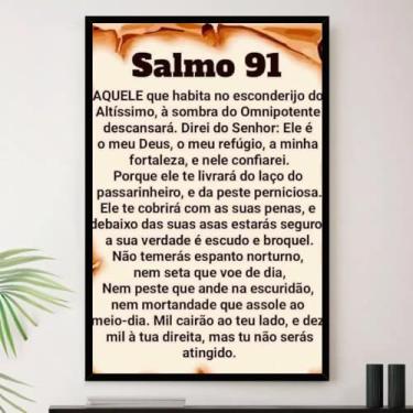 Imagem de Genérico, Quadro Salmo 91 Igreja Fé Orar Culto Decorativo A4 23x33cm