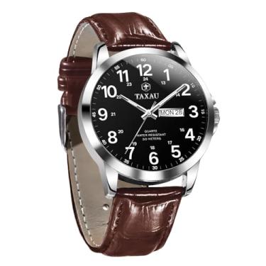 Imagem de Taxau Relógio masculino G8409P, Pulseira marrom preta - G8409, round, Minimalista