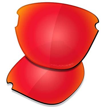 Imagem de SAUCER Lentes de reposição premium para óculos de sol Oakley Frogskins Lite OO9374, Vermelho fogo polarizado, One Size