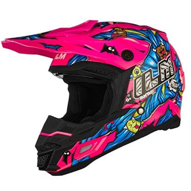 Imagem de ILM Capacete Dot&Ece Para Jovens, Quadriciclo, Infantil, Motocross, Bmx, Mx, Offroad, Esportivo Duplo, Integral Moto, Modelo Ap-868 (Rosa-Rosa, Infantil-S)