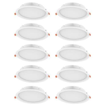 Imagem de 10 Luminárias Led De Embutir Redonda 3000k Ledvance 7021286