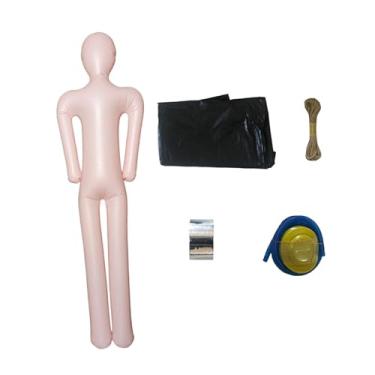 Imagem de Fancyes Manequim inflável de corpo inteiro, boneco inflável, vestido falso, modelo humano realista para decoração de casa, pátio e quintal, com Acessórios