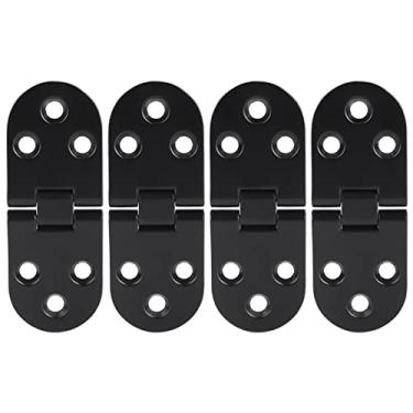 Imagem de Fafeicy 4pcs Flip Dobradiça Liga de Zinco Preto 80x30mm Dobra Dobrável para Mesa de Gabinete Folhas de Folhas Diy Mobiliário de 180 Graus Hardware de Rotação