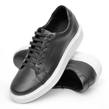 Imagem de Tênis Masculino Couro Confort Sneaker Casual Premium Cor:;Tamanho:38;Gênero:Homem-Masculino