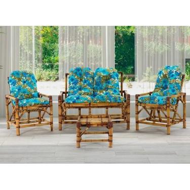 Imagem de Conjunto Cadeiras de Bambu + Mesa Para Sala e Área Externa T3 - Elegan