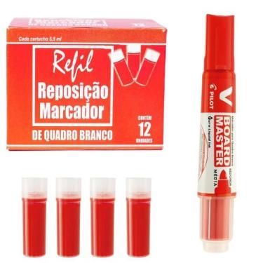 Imagem de Pincel Marcador De Quadro Branco Pilot Recarregavel+12 Carga - Carinon