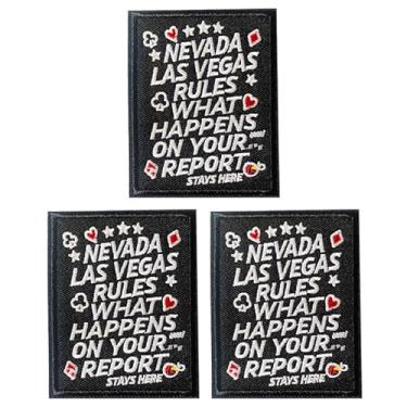 Imagem de U-Sky Funny State Roast Patches, bordado sarcástico dos Estados Unidos para chapéu, jaqueta, mochila, presentes de humor da American Geography (Nevada Las Vegas Rules What Happens on Your Report Stays