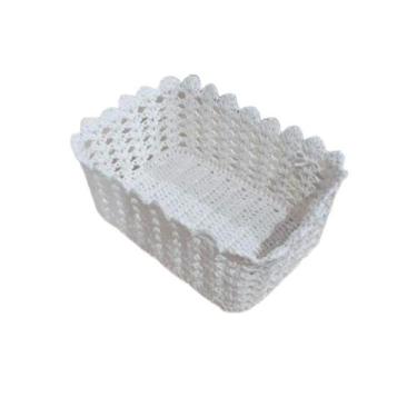 Imagem de Cesto Organizador Croche Retangular 26 X 18Cm Cor A Escolher - Cesta d