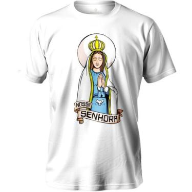 Imagem de Camiseta Católica Nossa Senhora De Fátima Feminina E Masculina Em Algo