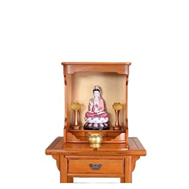 Imagem de Nichos budistas sem portas para mesa de altar pessoal do santuário, altares budistas minimalistas modernos dedicados ao deus da riqueza, armários guanyin, plataformas de santuário, armários budistas