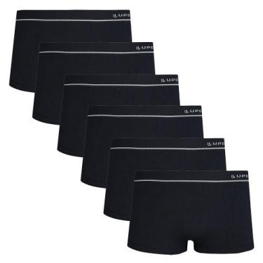 Imagem de Kit Com 6 Cueca Lupo Sunga Microfibra Sem Costura Original, GG, Preto