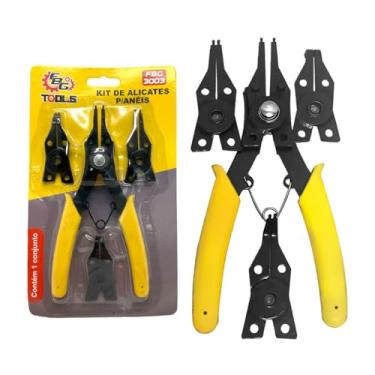 Imagem de Kit Jogo Alicate Aneis Com 4 Pontas Intercambiaveis Interno Externo Ângulos de 180, 45 e 90 graus