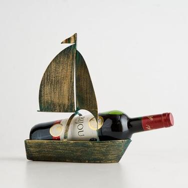 Imagem de AWNR Bancada, suporte de garrafa, armazenamento de vinho, decoração para sala costeira, veleiro, cozinha, sala de estar, presente para amigos