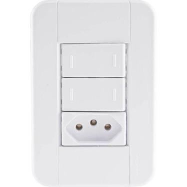 Imagem de Conjunto 4x2 2 Interruptores Paralelos 10 A 250 V 1 Tomada 2p+t 20 A 250 V Tramontina T...