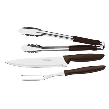 Imagem de Kit Churrasco 3 Peças Tramontina Plenus 23498449 Marrom