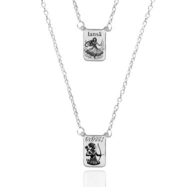 Imagem de Colar Escapulário Orixá Iansã com Oxóssi Aço Inoxidável - Balaio de Sa