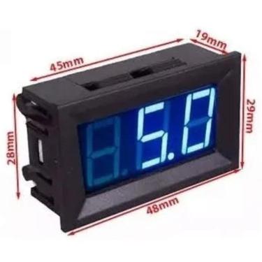 Imagem de Mini Voltímetro Digital Som Automotivo Capa Painel 12V