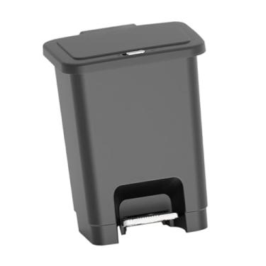 Imagem de ＫＬＫＣＭＳ Lixeira com pedal, cesto de lixo versátil, lixeira com tampa para escritório, banheiro doméstico e perto da mesa, Cinza Escuro