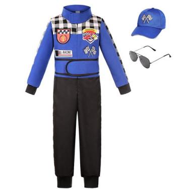 Imagem de Traje Bordazor Kids Race Car Driver Racing Traje de corrida de 5 a 6 a