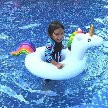 Imagem de Anel de natação inflável Unicorn Pool Float para crianças de 1 a 6 ano