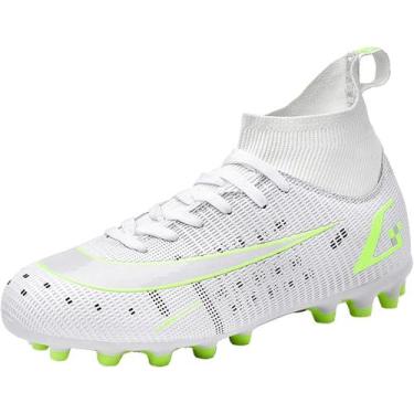 Imagem de Tênis de futebol masculinos de futebol com pontas longas, couro e borr