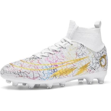 Imagem de Tênis de futebol masculinos de futebol com pontas longas, couro e borr