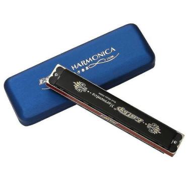 Imagem de Harmónicas 24 buracos chave de gaita de polifonia c instrumento gaita 