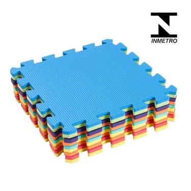 Imagem de 4 Placas Eva Tapete Colorido Tatame Infantil 50 X 50 X 1 Cm