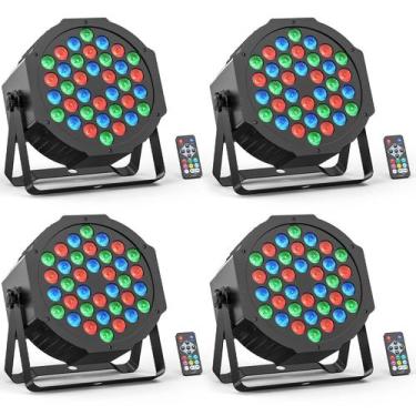 Imagem de Luzes de palco ZEMOJ 36LED RGB DMX Par Uplights, pacote com 4
