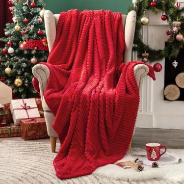 Imagem de Cobertor MIULEE Red Throw 127x178 cm Canelado Fleece Cozy