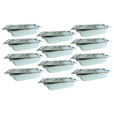 Imagem de 12 Cuba Gastronomica Inox Com Tampa 1/6x65 Gn Buffet Cozinha - JMA Ino