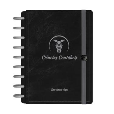 Imagem de Caderno De Disco Iscool Inteligente Personalizado 140 Folhas Profissões Preto Prata Ciências Contábeis Médio M+