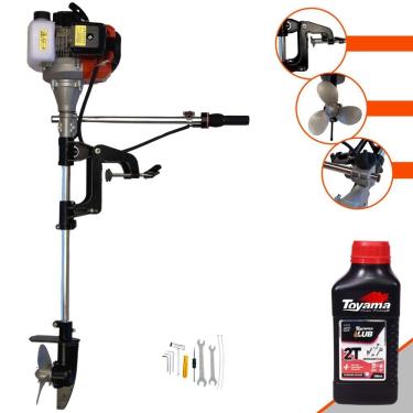 Imagem de Motor De Popa Completo à Gasolina 52cc 7500rpm + Óleo Toyama