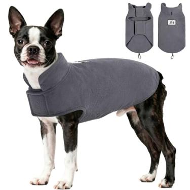 Imagem de DENTRUN Casaco reversível para cães – Colete de lã polar à prova de vento com tiras refletivas no pescoço, fechos de , jaqueta sem mangas para clima frio para cães médios e grandes (G, agasalhos de